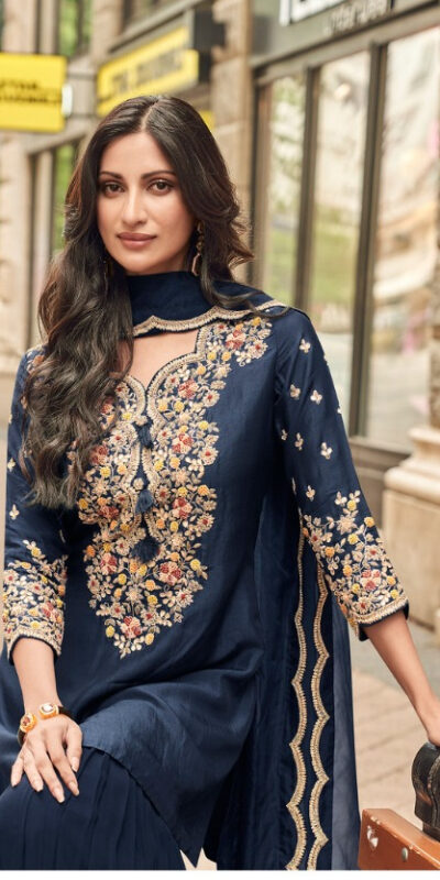 FC Sayuuri 5595 Navy Blue Georgette Salwar Suit with Embroidery Work & Lace Work. Special Price ₹3149. Delivery 4-6 Working Days. Shop now. | Jump Suits, Tops & Bottoms, Track Suits, Salwar suit, Casual Suits, Creative suits, Designer Suits, Palazzo Suits, Party Wear Suits, Patiala Suits, Straight Suits, Trendy Wear