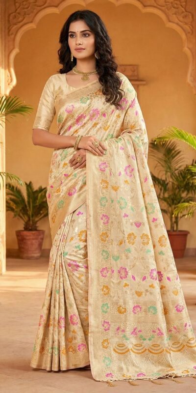 MS 546 Off White in Color Banarasi Silk Zari Work All Over Saree . Available at ₹1649 only. Delivery 4-6 Working Days. Shop now. | Designer Sarees, Embroidered Sarees, Sarees, Bollywood Sarees, Creative Sarees, Ethnic Saree, Modern Digital sarees, Party Wear Sarees