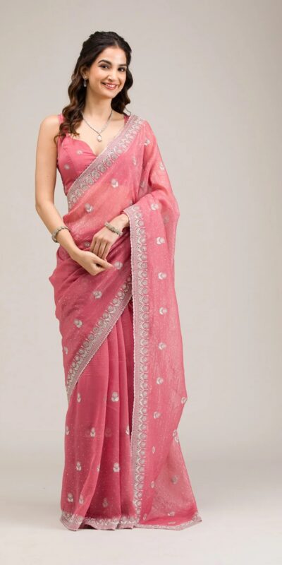 BT 439 Peach Crunchy Ciffon Saree Perfect for Wedding, Party, Bridal Wear, Raksha Bandhan, Festival Celebrations – . Special Price ₹1899. Delivery 4-6 | Designer Sarees, Sarees, Bollywood Sarees, Creative Sarees, Embroidered Sarees, Ethnic Saree, Modern Digital sarees, Party Wear Sarees