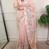 YNF 7401 Peach in Zari Kota Tissue Zari Work & Embroidery Work Saree . Get it for ₹3199. Delivery 4-6 Working Days. Shop now. | Designer Sarees, Sarees, Bollywood Sarees, Creative Sarees, Embroidered Sarees, Ethnic Saree, Modern Digital sarees, Party Wear Sarees