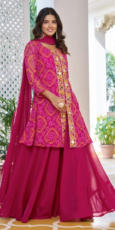 Ram 148 Pink in Georgette Badhani print Embroidery Work & Mirror Work Salwar Suit . Exclusive Offer ₹2149. Delivery 4-6 Working Days. Shop now. | Jump Suits, Tops & Bottoms, Track Suits, Salwar suit, Casual Suits, Creative suits, Designer Suits, Palazzo Suits, Party Wear Suits, Patiala Suits, Straight Suits, Trendy Wear