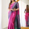 Pink Lichi Silk Jacquard Work Saree