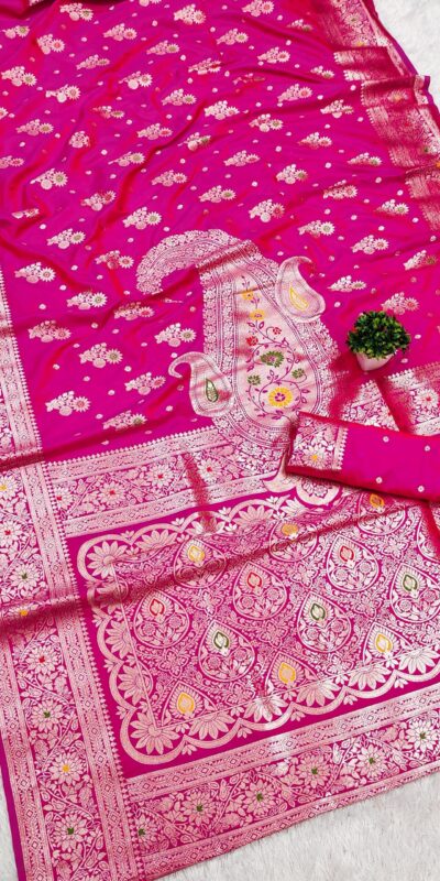 MB 3279 Pink Soft Banarasi Silk Saree with Lace Work & Zari Work. Festive Deal ₹1899. Delivery 4-6 Working Days. Shop now. | Sarees, Bollywood Sarees, Creative Sarees, Designer Sarees, Embroidered Sarees, Ethnic Saree, Modern Digital sarees, Party Wear Sarees