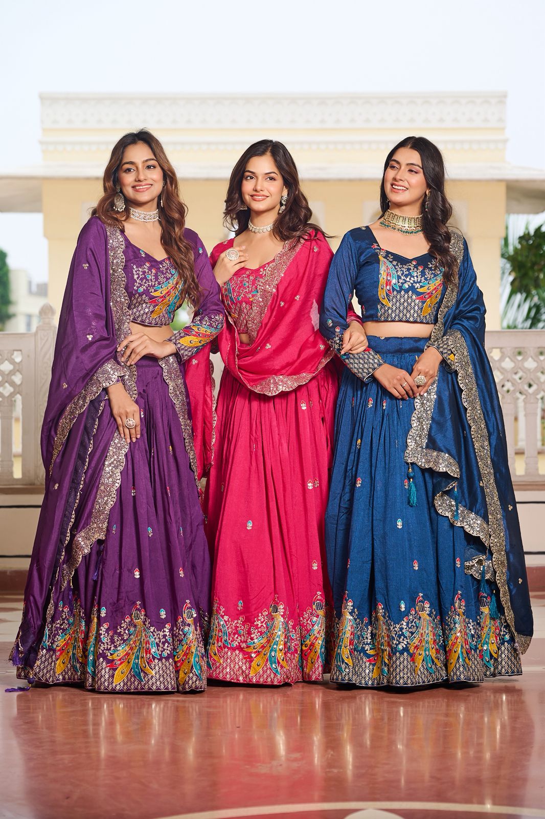 Pink Vichitra Embroidery Work Lehenga Choli - Image 7