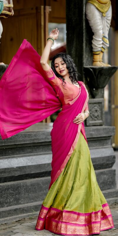 LNB 2001 Pista Color Peaceful Kanchipuram Zari Weaving Lehenga Choli Wedding, Festive, Events Expected Delivery 4-6 Working Days@2199/- Only | Lehenga, Bollywood Lehenga, Creative Lehenga, Designer Lehenga, Embroidered Lehenga, Party Wear Lehenga