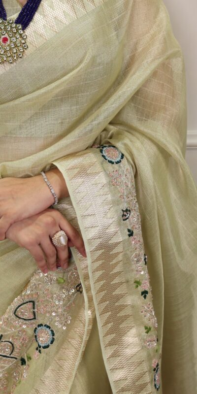 YNF 7401 Pista in Zari Kota Tissue Zari Work & Embroidery Work Saree . Get it for ₹3199. Delivery 4-6 Working Days. Shop now. | Designer Sarees, Sarees, Bollywood Sarees, Creative Sarees, Embroidered Sarees, Ethnic Saree, Modern Digital sarees, Party Wear Sarees