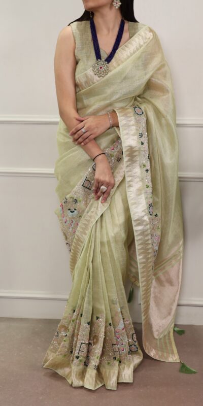 YNF 7401 Pista in Zari Kota Tissue Zari Work & Embroidery Work Saree . Get it for ₹3199. Delivery 4-6 Working Days. Shop now. | Designer Sarees, Sarees, Bollywood Sarees, Creative Sarees, Embroidered Sarees, Ethnic Saree, Modern Digital sarees, Party Wear Sarees