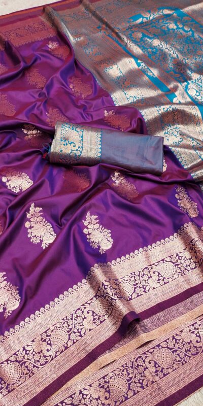 MB 1027 Purple in Banarasi Silk Zari Work & Lace Work Saree . Available at ₹1999 only. Delivery 4-6 Working Days. Shop now. | Designer Sarees, Embroidered Sarees, Sarees, Bollywood Sarees, Creative Sarees, Ethnic Saree, Modern Digital sarees, Party Wear Sarees