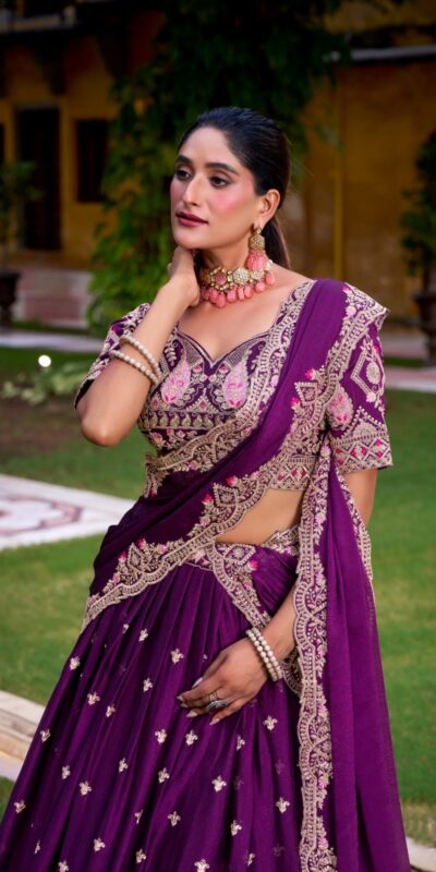 LNB 1456 Purple Color Rangoli Crush Sequins Thread Lehenga Choli . Exclusive Offer ₹3999. Delivery 4-6 Working Days. Shop now. | Lehenga, Bollywood Lehenga, Creative Lehenga, Designer Lehenga, Embroidered Lehenga, Party Wear Lehenga