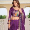 Purple Vichitra Embroidery Work Lehenga Choli