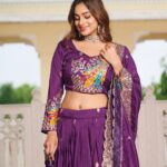 Purple Vichitra Embroidery Work Lehenga Choli
