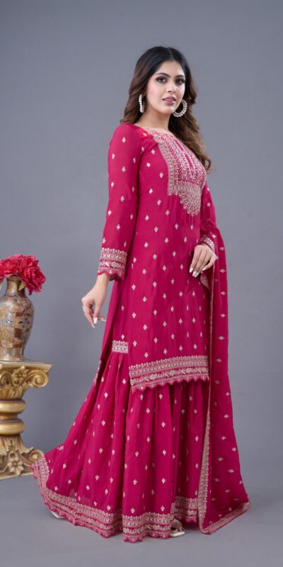 ZF 5006 Rani Pink Color Chinon Silk Sequence Work Salwar Suit Casual, Wedding, Festive, Events . Expected Delivery  4-6 Working Days @2149/- only      | Jump Suits, Salwar suit, Casual Suits, Creative suits, Designer Suits, Palazzo Suits, Party Wear Suits, Patiala Suits, Straight Suits