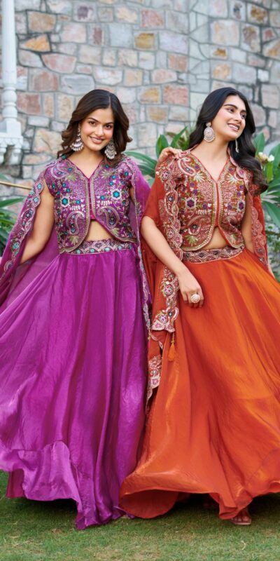 Ram 141 Rust Fendy Silk Lehenga Choli with Embroidery Work. Available at ₹3099 only. Delivery 4-6 Working Days. Shop now. | Lehenga, Bollywood Lehenga, Creative Lehenga, Designer Lehenga, Embroidered Lehenga, Party Wear Lehenga