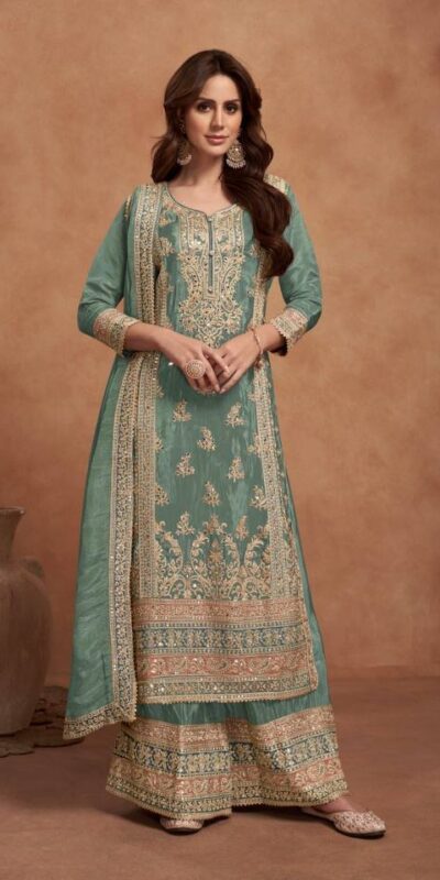 FC 1125 Sea Green Vichitra Salwar Suit with Embroidery Work & Lace Work. Available at ₹3049 only. Delivery 4-6 Working Days. Shop now. | Jump Suits, Tops & Bottoms, Track Suits, Salwar suit, Casual Suits, Creative suits, Designer Suits, Palazzo Suits, Party Wear Suits, Patiala Suits, Straight Suits, Trendy Wear