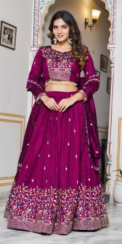Ram 147 Wine Vichitra Silk Lehenga Choli Perfect for Wedding, Party, Ganesh Chaturthi, Housewarming, Engagement – . Introductory Price ₹3349. Delivery | Lehenga, Bollywood Lehenga, Creative Lehenga, Designer Lehenga, Embroidered Lehenga, Party Wear Lehenga