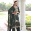 Green Faux Blooming Embroidered Work Salwar Suit