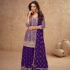 Dark Purple Chinon Sequence Work Salwar Suit