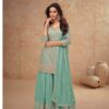 Sea Green Chinon Embroidery Work Salwar Suit