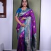 Purple Soft Paithani Silk Zari Lace Work Saree