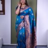 Blue Soft Paithani Silk Zari Lace Work Saree