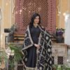 Black Star Georgette Zari Embroidery Work Gown