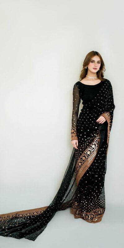 NC 5545 Black in Color Georgette. Embroidery Work & Sequins Work Saree Best Price ₹2149. Delivery 4-6 Working Days. Shop now. | Designer Sarees, Sarees, Bollywood Sarees, Creative Sarees, Embroidered Sarees, Ethnic Saree, Modern Digital sarees, Party Wear Sarees