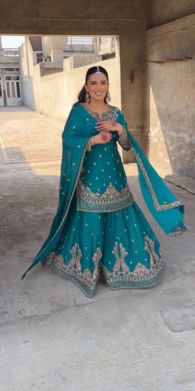 SRK 5250 Firozi Chinon Silk Salwar Suit Perfect for Wedding, Party, Traditional Day, Family Gatherings, Pooja – . Affordable Price ₹2099. Delivery 4- | Jump Suits, Tops & Bottoms, Track Suits, Salwar suit, Casual Suits, Creative suits, Designer Suits, Palazzo Suits, Party Wear Suits, Patiala Suits, Straight Suits, Trendy Wear