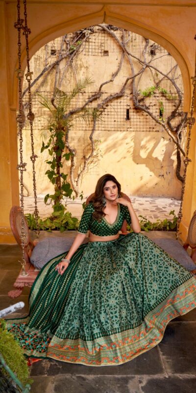 LNB 1201 Green Tasar Silk Lehenga Choli Perfect for Wedding, Party, Traditional Day, Sangeet, Housewarming – . Introductory Price ₹2499. Delivery 4- | Lehenga, Bollywood Lehenga, Creative Lehenga, Designer Lehenga, Embroidered Lehenga, Party Wear Lehenga