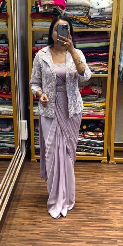BB 58 Lavender Chinon Silk Saree Perfect for Wedding, Party, Engagement, Baby Shower, Sangeet – . Available at ₹1999 only. Delivery 4-6 Working Day | Designer Sarees, Sarees, Bollywood Sarees, Creative Sarees, Embroidered Sarees, Ethnic Saree, Modern Digital sarees, Party Wear Sarees