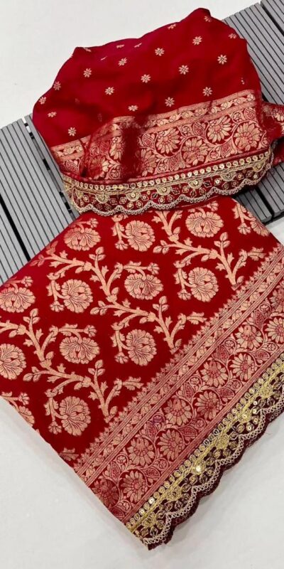 MS 451 Maroon Litchi Silk Saree with Embroidery Work & Lace Work. Available at ₹1399 only. Delivery 4-6 Working Days. Shop now. | Designer Sarees, Sarees, Bollywood Sarees, Creative Sarees, Embroidered Sarees, Ethnic Saree, Modern Digital sarees, Party Wear Sarees