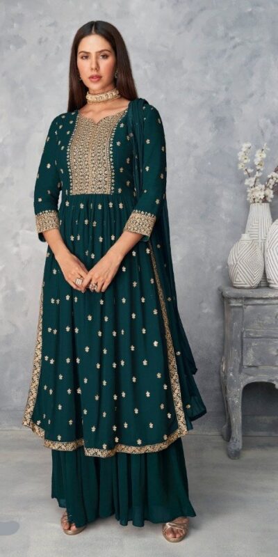 DS A 8584 Navy Blue Color Georgette Salwar Suit with Embroidery Work. Special Price ₹1899. Delivery 4-6 Working Days. Shop now. | Jump Suits, Salwar suit, Casual Suits, Creative suits, Designer Suits, Palazzo Suits, Party Wear Suits, Patiala Suits, Straight Suits