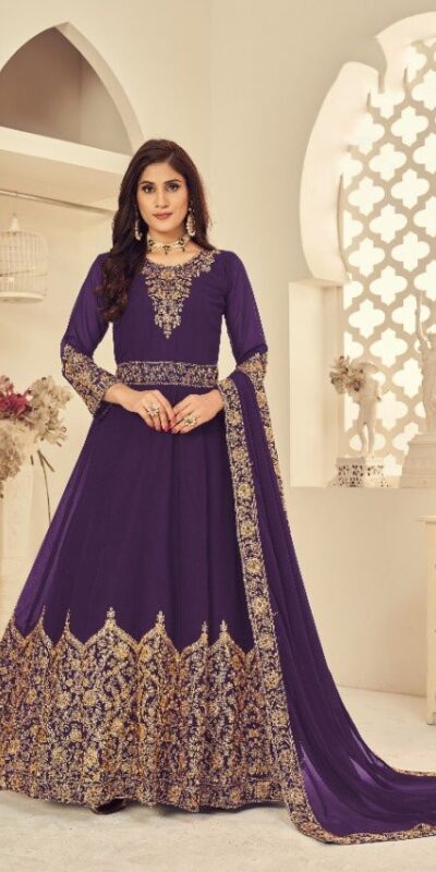 DS 1121 Purple Georgette Salwar Suit with Stone Work. Get it for ₹1999. Wedding, Party, Festive, Events, Delivery 4-6 Working Days. Shop now. | Gowns, Bollywood Gowns, Creative Gowns, Designer Gowns, Embroidered Gowns, Party Wear Gowns