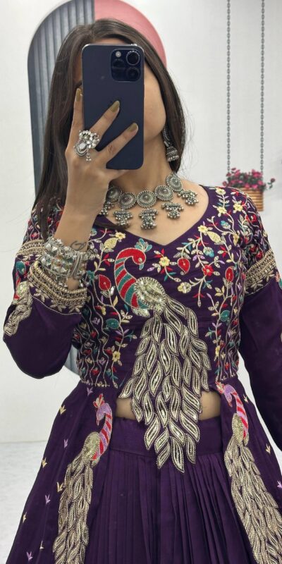 PC 528 Purple Color Vichitra Sequence Work Lehenga Choli Designer Work. Grab it for ₹2649. Delivery 4-6 Working Days. Shop now. | Lehenga, Bollywood Lehenga, Creative Lehenga, Designer Lehenga, Embroidered Lehenga, Party Wear Lehenga