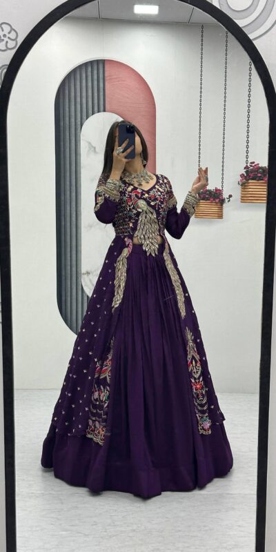 PC 528 Purple Color Vichitra Sequence Work Lehenga Choli Designer Work. Grab it for ₹2649. Delivery 4-6 Working Days. Shop now. | Lehenga, Bollywood Lehenga, Creative Lehenga, Designer Lehenga, Embroidered Lehenga, Party Wear Lehenga