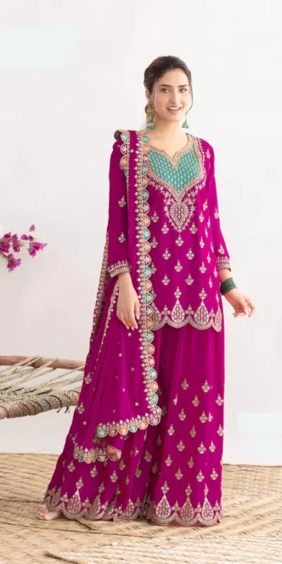 FC 725 Rani Pink Chinon Salwar Suit Perfect for Wedding, Party, Ethnic Day, Makar Sankranti, Cultural Events – . Best Price ₹3049. Delivery 4-6 Working | Jump Suits, Salwar suit, Casual Suits, Creative suits, Designer Suits, Palazzo Suits, Party Wear Suits, Patiala Suits, Straight Suits