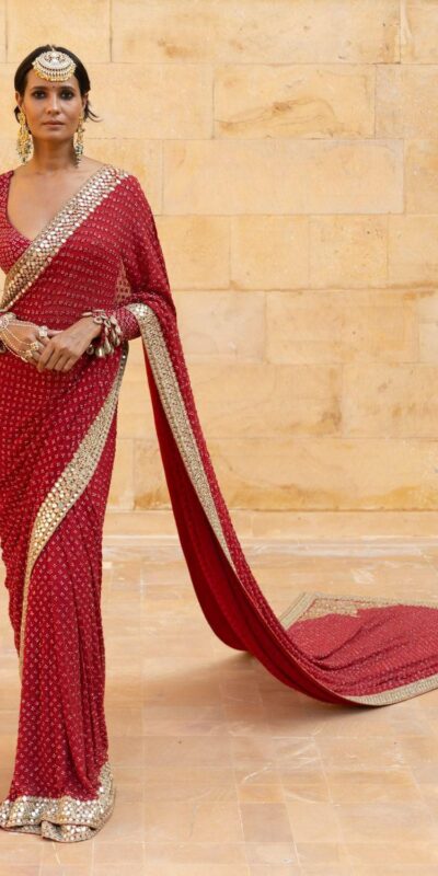 BD 1811 Red in Faux Georgette Mirror Work & Embroidery Work Saree . Exclusive Offer ₹2049. Delivery 4-6 Working Days. Shop now. | Designer Sarees, Sarees, Bollywood Sarees, Creative Sarees, Embroidered Sarees, Ethnic Saree, Modern Digital sarees, Party Wear Sarees
