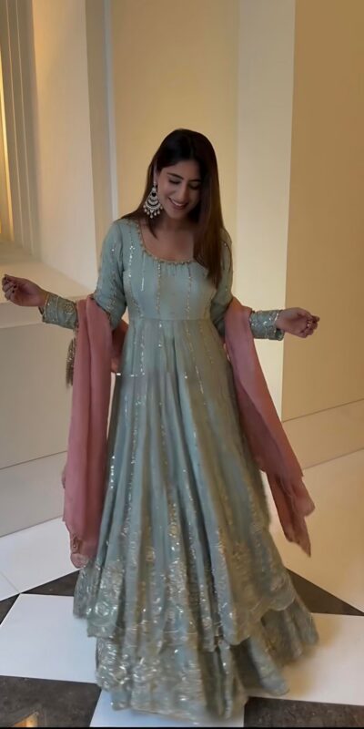 SR 1677 Sky Blue Star Georgette Lehenga Choli with Embroidery Work. Get it for ₹2399. Delivery 4-6 Working Days. Shop now. | Lehenga, Bollywood Lehenga, Creative Lehenga, Designer Lehenga, Embroidered Lehenga, Party Wear Lehenga