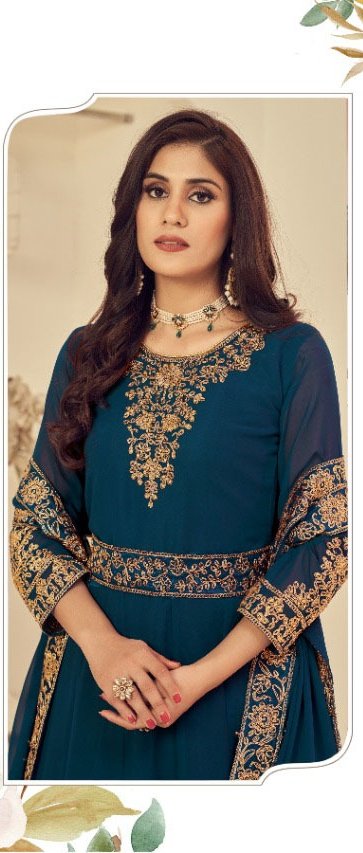 DS 1121 Tea Georgette Salwar Suit with Stone Work. Get it for ₹1999. Wedding, Party, Festive, Events, Delivery 4-6 Working Days. Shop now. | Gowns, Bollywood Gowns, Creative Gowns, Designer Gowns, Embroidered Gowns, Party Wear Gowns