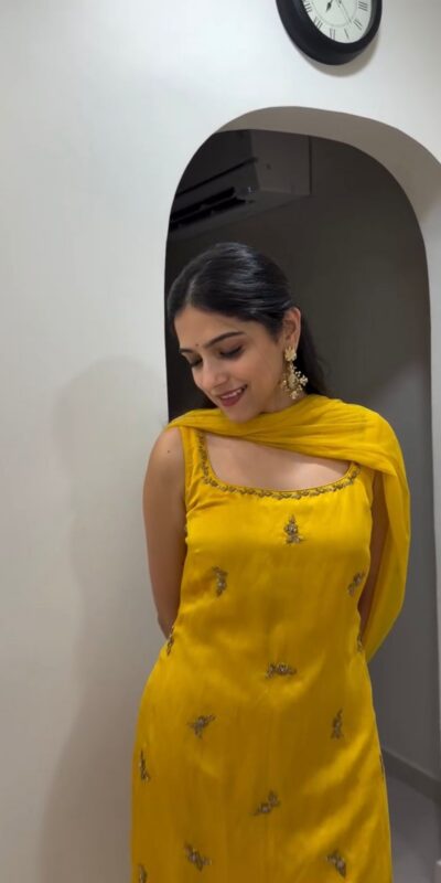 KD 1569 Yellow Chinon Silk Salwar Suit with Embroidery Work. Wedding, Party, Festive, Events Special Price ₹2399. Delivery 4-6 Working Days. Shop now. | Jump Suits, Salwar suit, Casual Suits, Creative suits, Designer Suits, Palazzo Suits, Party Wear Suits, Patiala Suits, Straight Suits