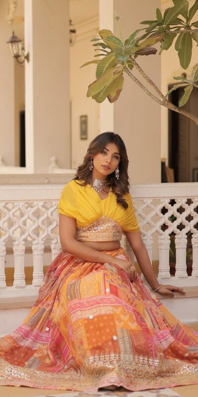 KA 5032 Yellow Lehenga Choli Perfect for Wedding, Party, Temple Visit, Anniversary, Haldi – Best Price ₹3149. Delivery 4-6 Working Days. Shop now. | Lehenga, Bollywood Lehenga, Creative Lehenga, Designer Lehenga, Embroidered Lehenga, Party Wear Lehenga