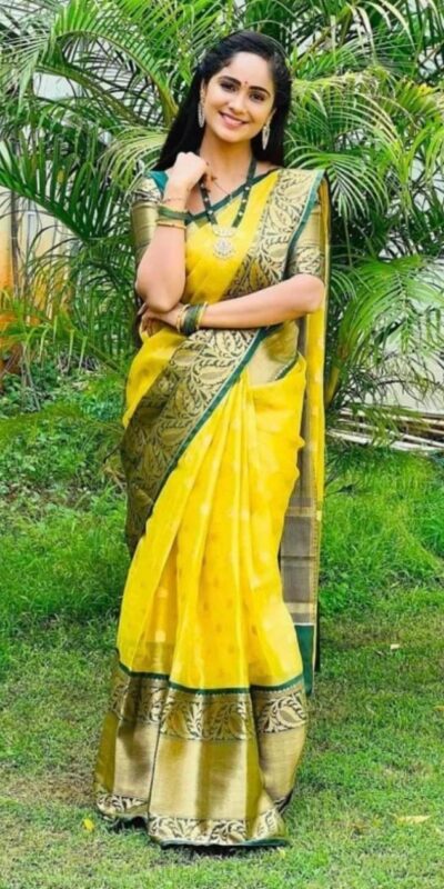 KPR 225 Yellow in Soft Lichi Silk Lace Work & Lace Border Saree . Special Price ₹1449. Delivery 4-6 Working Days. Shop now. | Designer Sarees, Sarees, Bollywood Sarees, Creative Sarees, Embroidered Sarees, Ethnic Saree, Modern Digital sarees, Party Wear Sarees
