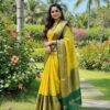 KPR 225 Yellow in Soft Lichi Silk Lace Work & Lace Border Saree . Special Price ₹1449. Delivery 4-6 Working Days. Shop now. | Designer Sarees, Sarees, Bollywood Sarees, Creative Sarees, Embroidered Sarees, Ethnic Saree, Modern Digital sarees, Party Wear Sarees