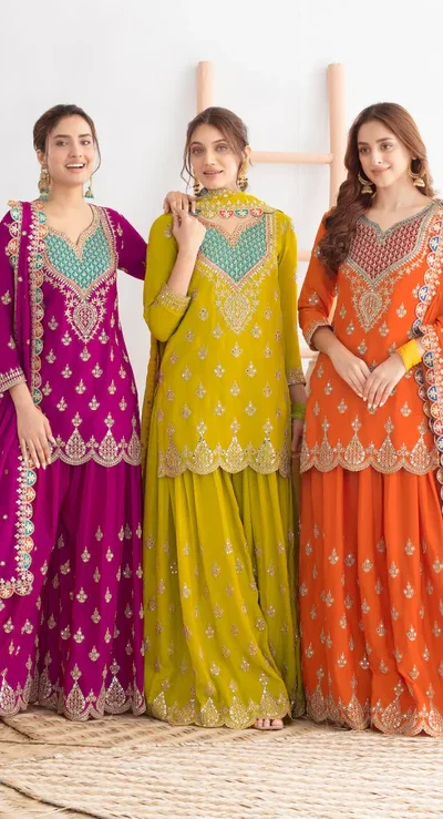 WW G 6000 Green Viscous Chinon Salwar Suit with Lace Work & Embroidery Work. Exclusive Offer ₹2499. Delivery 4-6 Working Days. Shop now. | Jump Suits, Salwar suit, Casual Suits, Creative suits, Designer Suits, Palazzo Suits, Party Wear Suits, Patiala Suits, Straight Suits