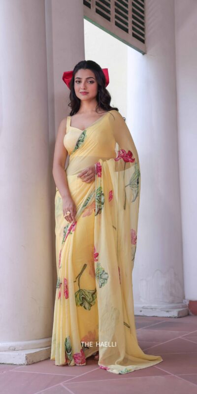 NC 5497 Yellow Soft Tebby Silk Saree. Perfect for Wedding, Party, Onam, Family Gatherings, Mehendi – Festive Deal ₹2049. Delivery 4-6 Working Days | Designer Sarees, Modern Digital sarees, Sarees, Bollywood Sarees, Creative Sarees, Embroidered Sarees, Ethnic Saree, Party Wear Sarees