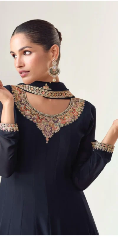 FC 10128 Black Color Blooming Georgette Embroidery Work Salwar Suit . Introductory Price ₹3449. Delivery 4-6 Working Days. Shop now. | Jump Suits, Salwar suit, Casual Suits, Creative suits, Designer Suits, Palazzo Suits, Party Wear Suits, Patiala Suits, Straight Suits