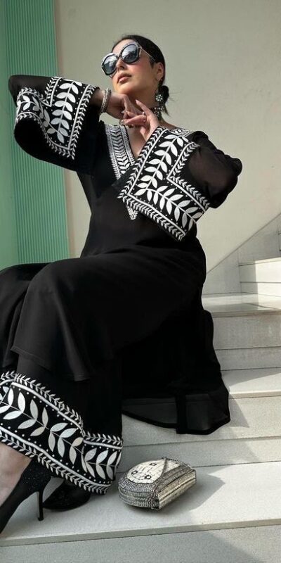 ST 147 Black Color Faux Georgette Salwar Suit with Embroidery Work. Best Price ₹1849. Delivery 4-6 Working Days. Shop now. | Jump Suits, Salwar suit, Casual Suits, Creative suits, Designer Suits, Palazzo Suits, Party Wear Suits, Patiala Suits, Straight Suits