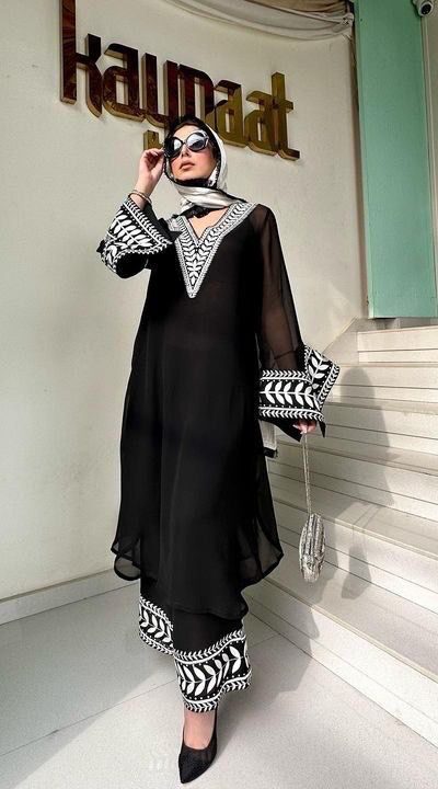 ST 147 Black Color Faux Georgette Salwar Suit with Embroidery Work. Best Price ₹1849. Delivery 4-6 Working Days. Shop now. | Jump Suits, Salwar suit, Casual Suits, Creative suits, Designer Suits, Palazzo Suits, Party Wear Suits, Patiala Suits, Straight Suits