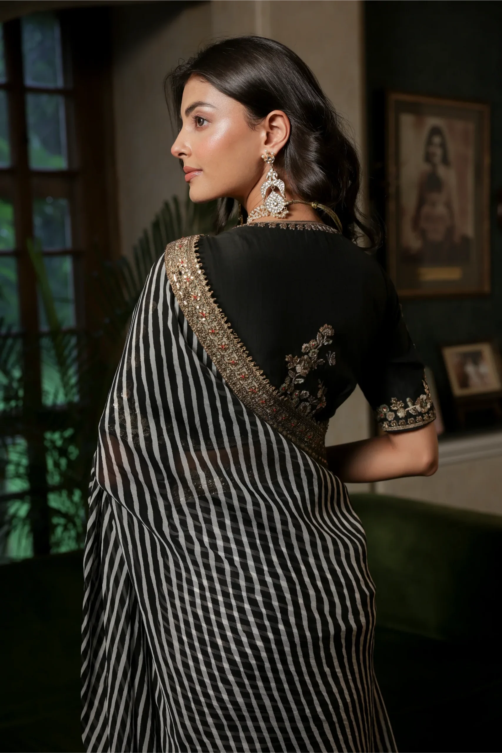 NC 5553 Black Faux Georgette Saree Perfect for Wedding, Party, Bridal Wear, Baisakhi, Raksha Bandhan –. Introductory Price ₹1899. Delivery 4-6 Workin | Designer Sarees, Sarees, Bollywood Sarees, Creative Sarees, Embroidered Sarees, Ethnic Saree, Modern Digital sarees, Party Wear Sarees