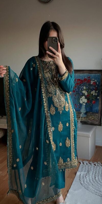 MD 3042 Teal Chinon Silk Salwar Suit with Embroidery Work & Lace Work. Affordable Price ₹2049. Delivery 4-6 Working Days. Shop now. | Jump Suits, Salwar suit, Casual Suits, Creative suits, Designer Suits, Palazzo Suits, Party Wear Suits, Patiala Suits, Straight Suits