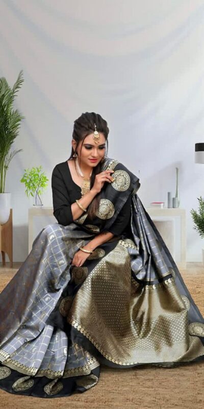 KPR 080 Grey Color Soft Lichi Silk Saree with Lace Border & Lace Work. Best Price ₹1449. Delivery 4-6 Working Days. Shop now. | Designer Sarees, Sarees, Bollywood Sarees, Creative Sarees, Embroidered Sarees, Ethnic Saree, Modern Digital sarees, Party Wear Sarees